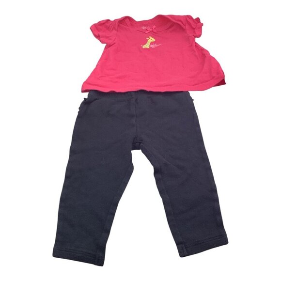 Carter's Baby Girl 4pc Clothing Lot 6-12M Pink & Black Giraffe Top & Pants - Picture 4 of 8